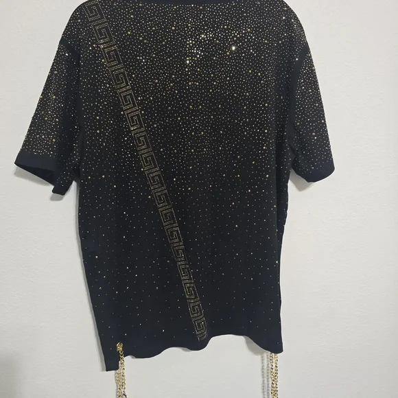 Black and Gold Men's Casual Button Down Shirt - Picture 1 of 3